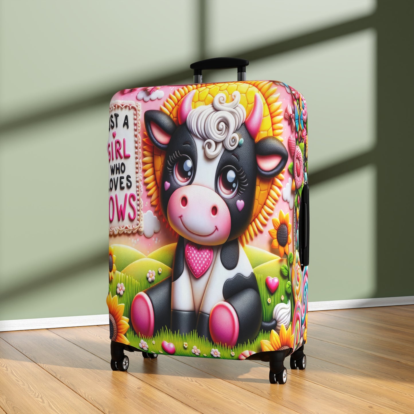 Luggage Cover, Just a Girl who Loves Cows, awd-1801