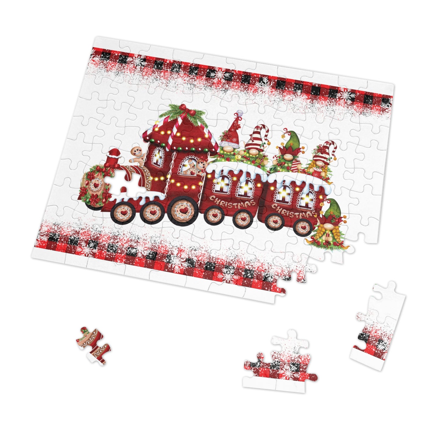 Jigsaw Puzzle, Christmas, Train, Personalised/Non-Personalised (30, 110, 252, 500,1000-Piece)