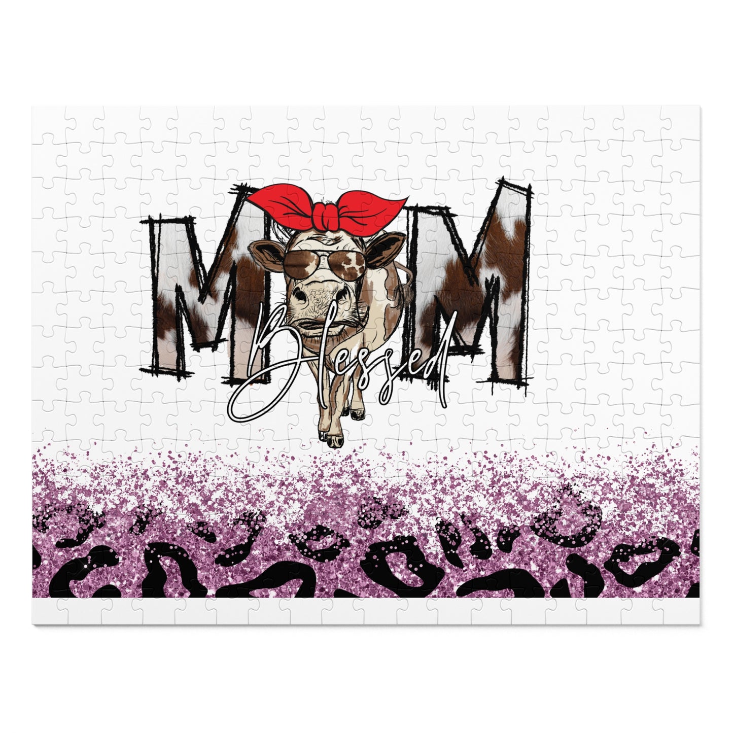 Jigsaw Puzzle, Cow, Mom, Personalised/Non-Personalised (30, 110, 252, 500,1000-Piece)