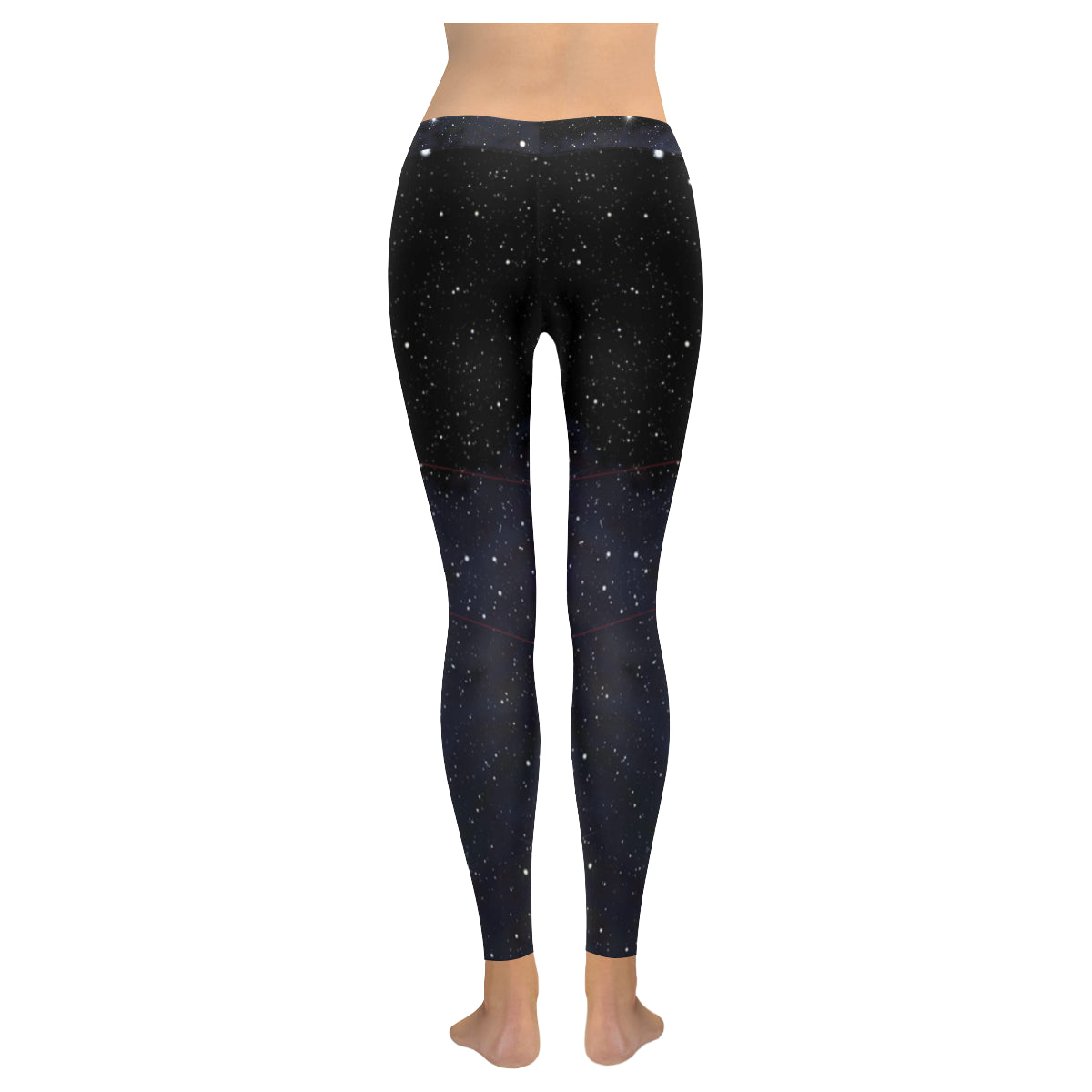 Unicorn constellation in deep space sky Women's Low Rise Leggings (Invisible Stitch)