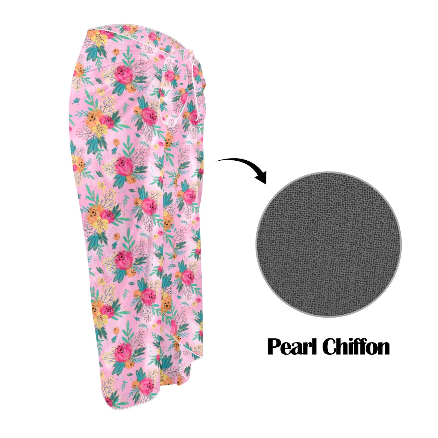 Australian Floral Pink Long Beach Sarong Wrap