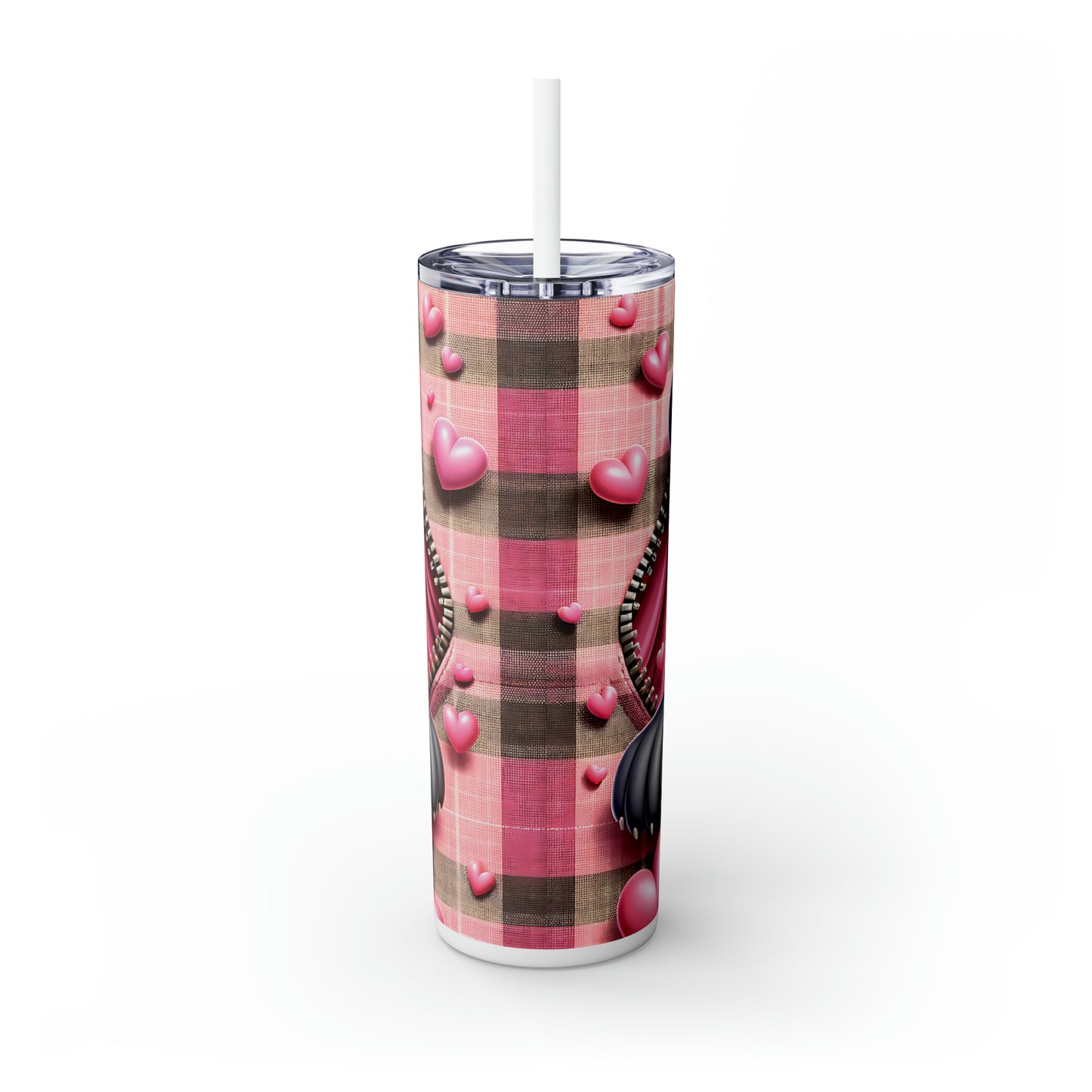 Skinny Tumbler with Straw, 20oz, Dog, Valentines Day, awd-1153