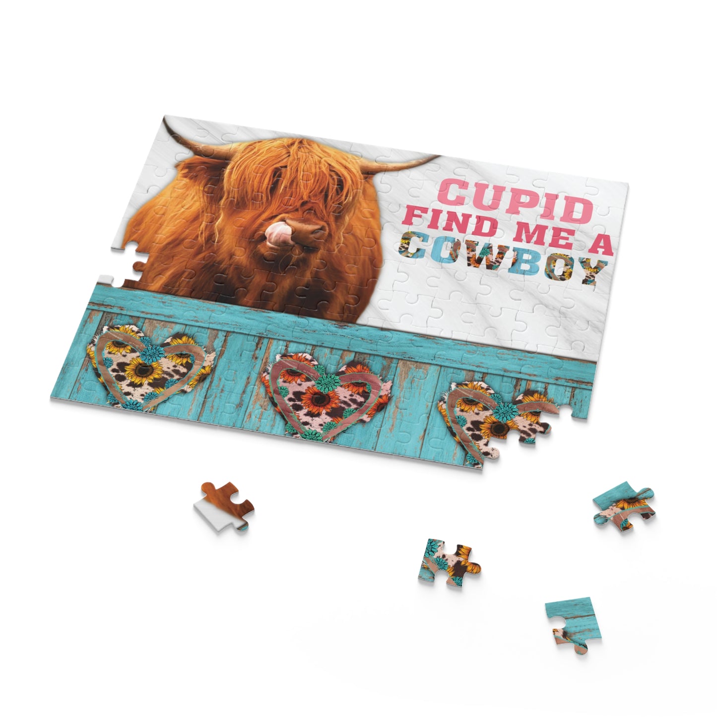 Personalised/Non-Personalised Puzzle, Highland Cow (120, 252, 500-Piece)