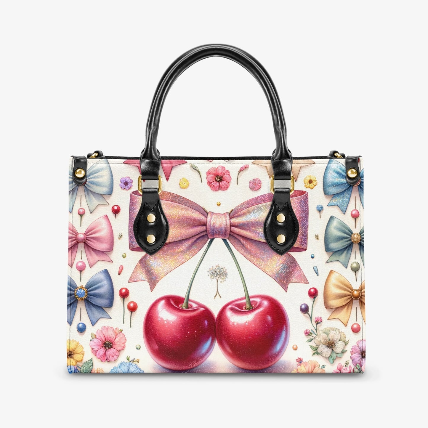 Women's Tote Bag - Ribbons and Cherries - Cherries Delight