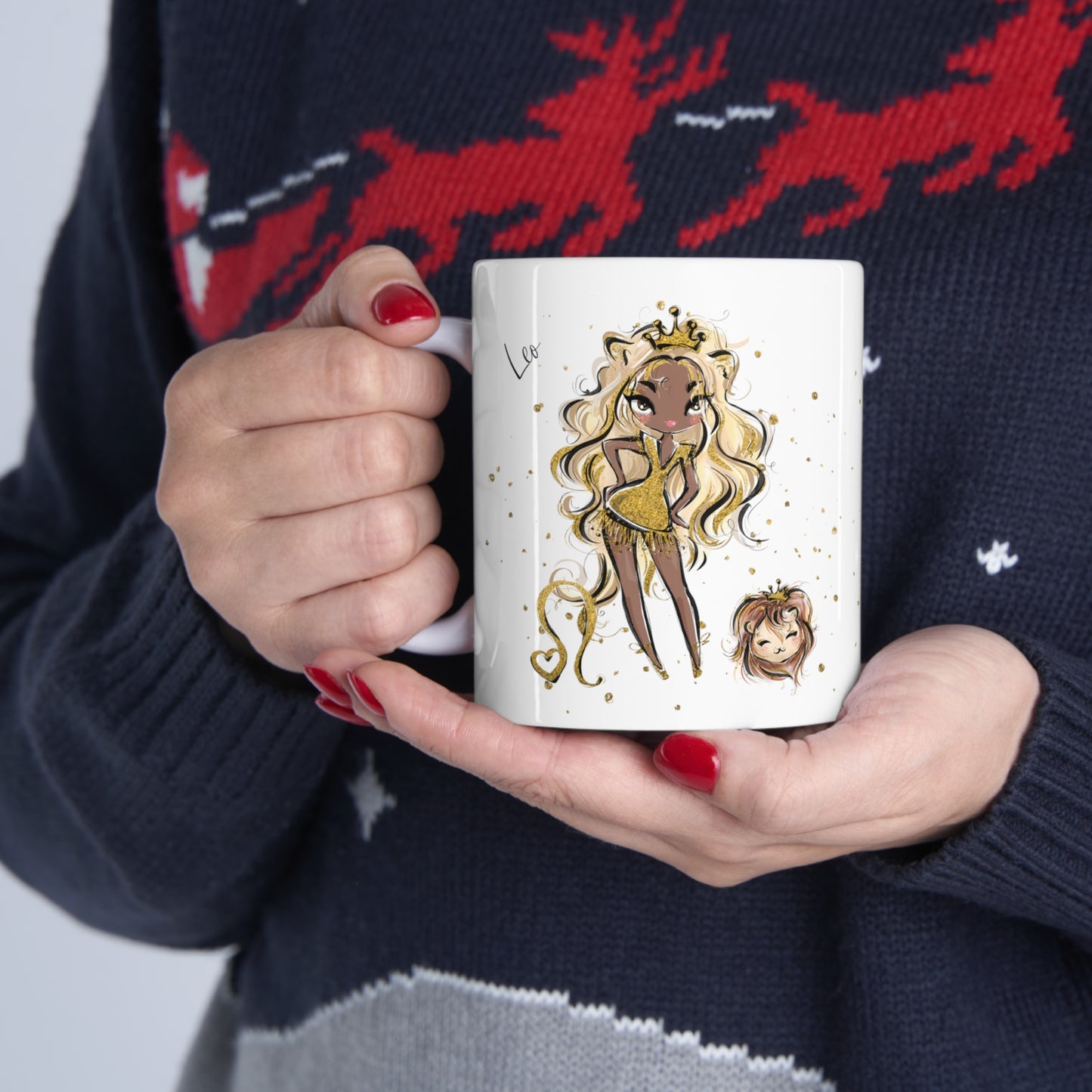 Personalised/Non Personalised Zodiac Sign, Leo, Ceramic Mug 11oz