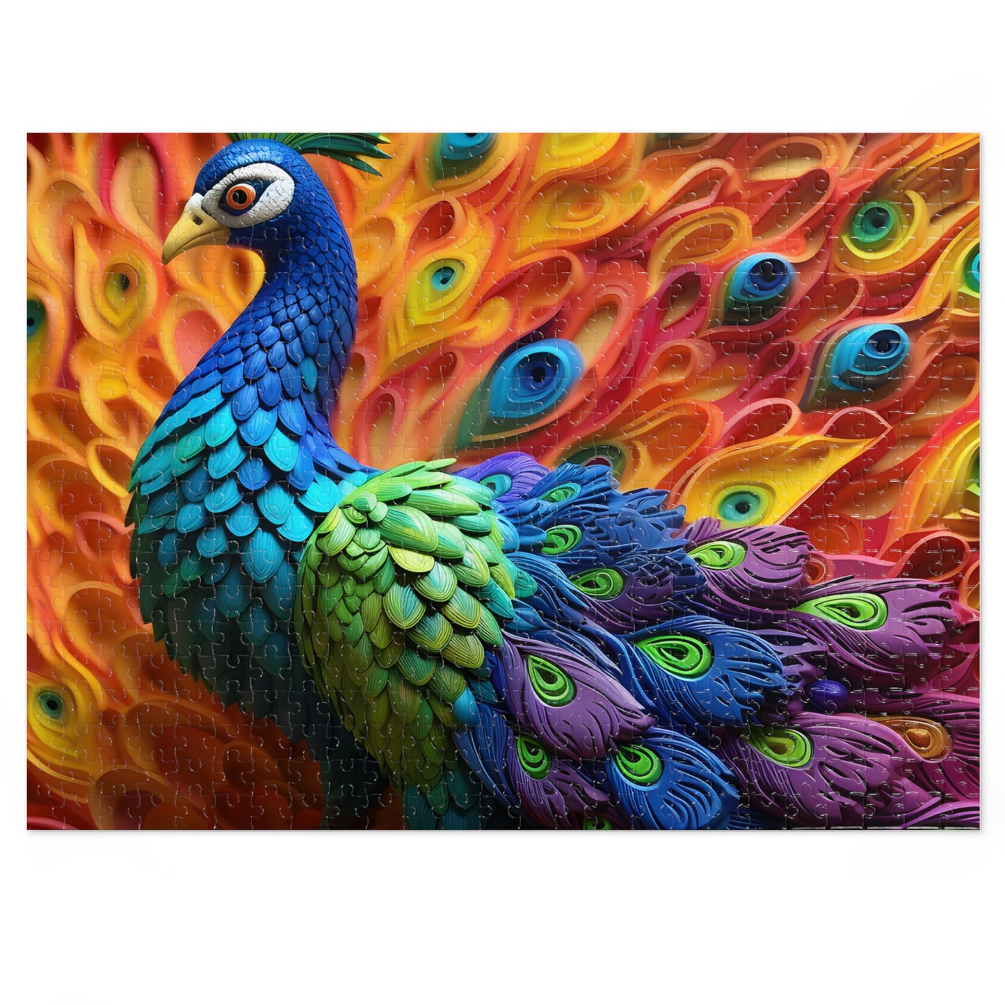 Puzzle, Peacock, Personalised/Non-Personalised (30, 110, 252, 500,1000-Piece) awd-575