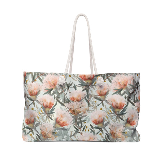 Personalised Weekender Bag, Australian Floral, Large Weekender Bag, Beach Bag, Book Bag