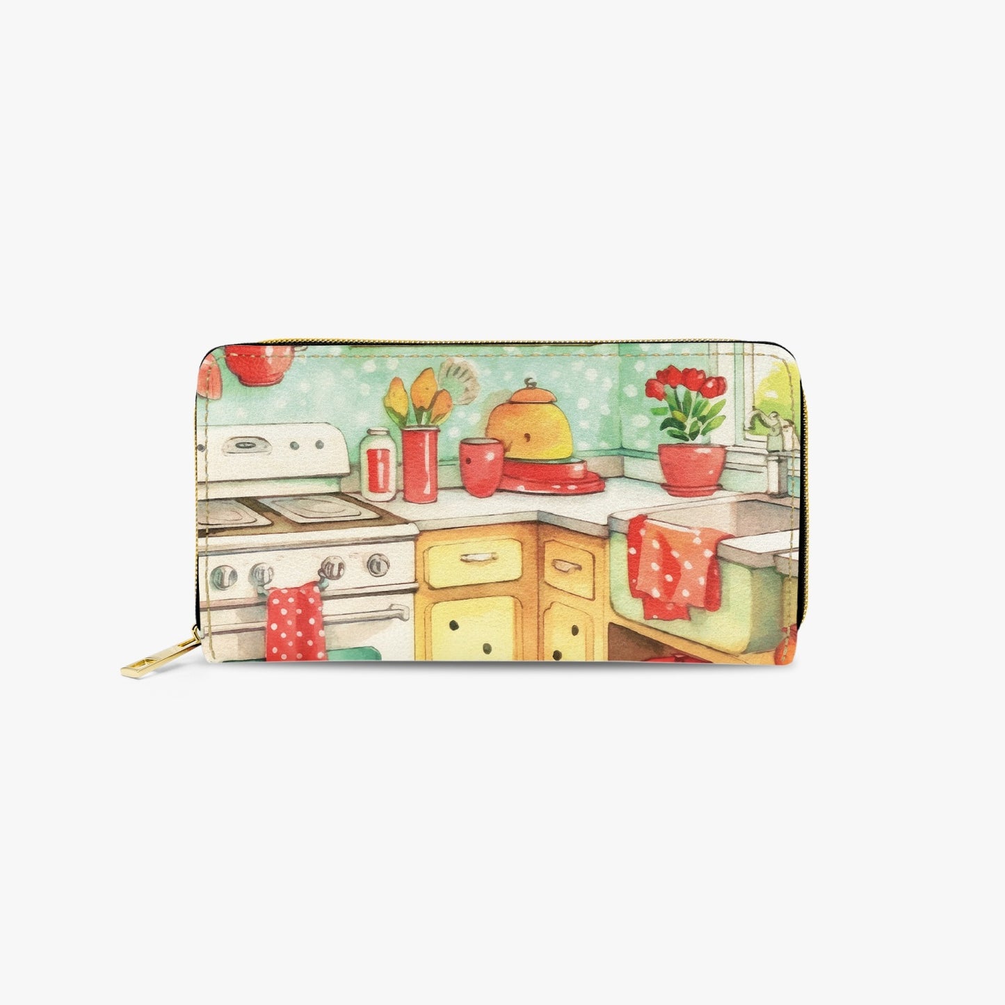 Long Type Zipper Purse - Retro Kitchen