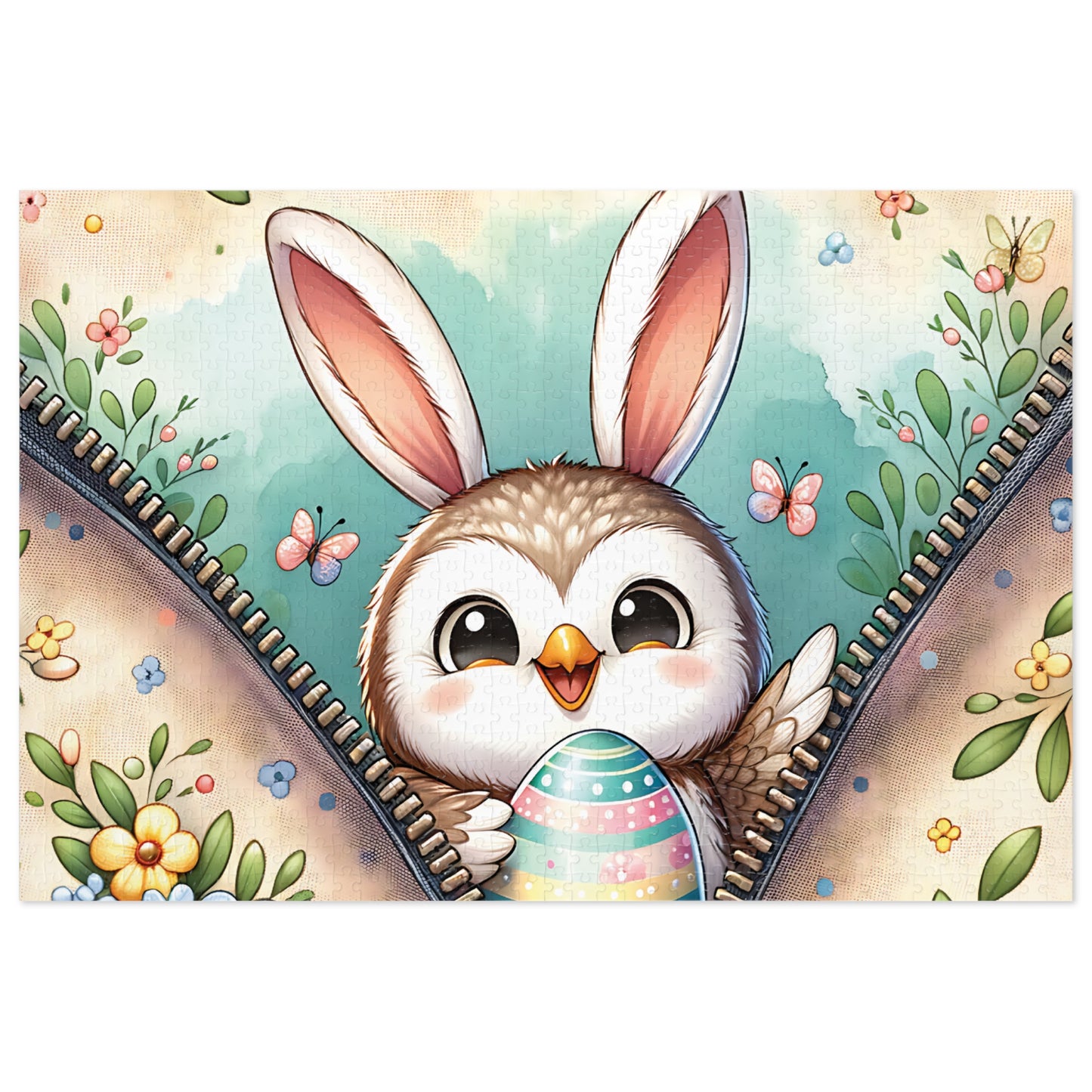 Jigsaw Puzzle, Easter, Owl with Bunny Ears, Personalised/Non-Personalised (30, 110, 252, 500,1000-Piece)