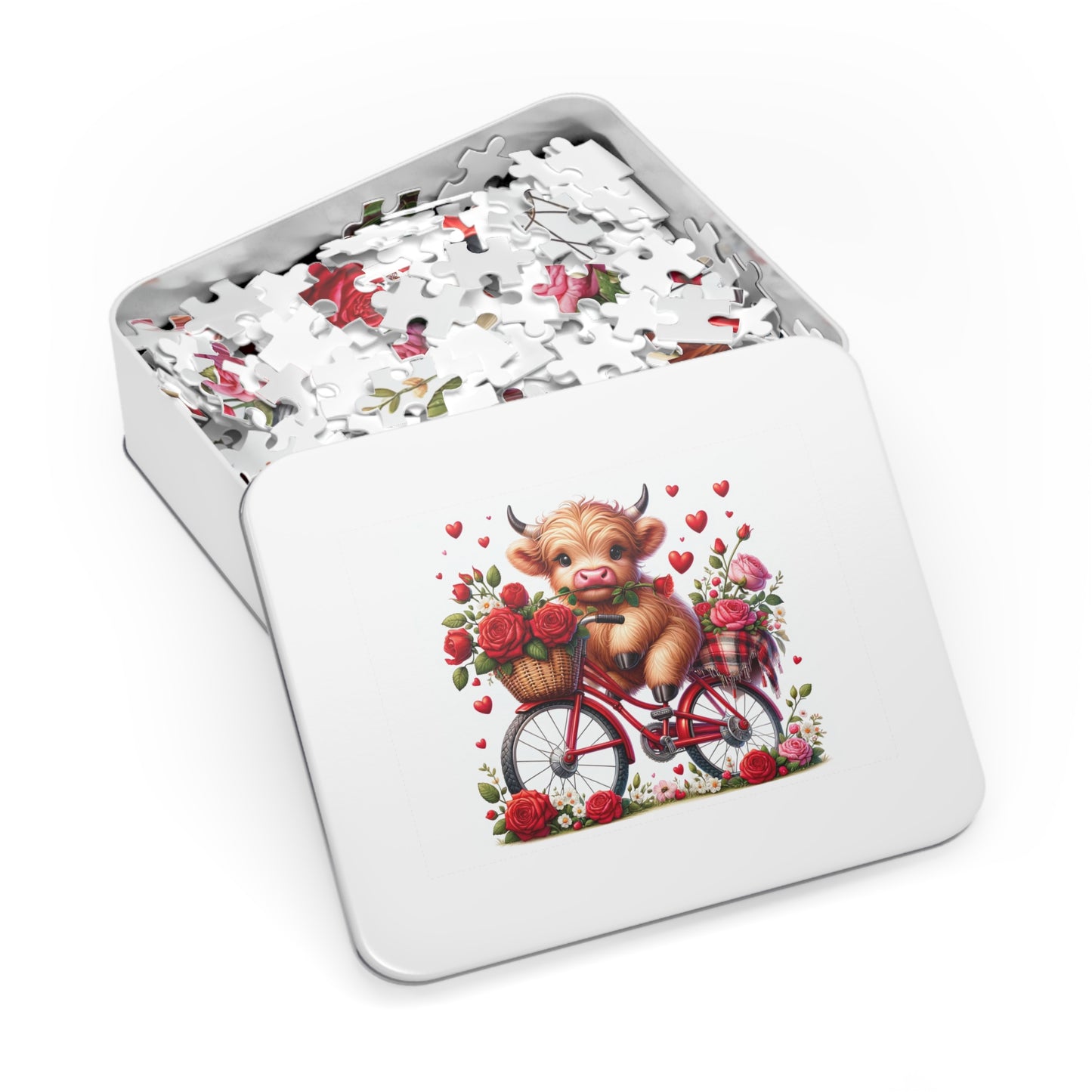 Puzzle, Highland Cow on Bike, Personalised/Non-Personalised (30, 110, 252, 500,1000-Piece) awd-612