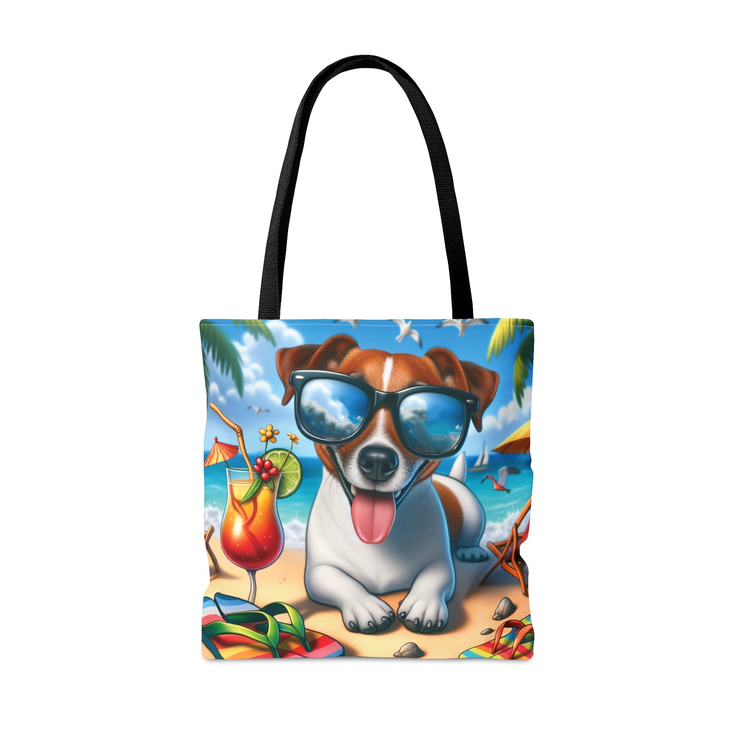 Tote Bag, Dog on Beach, Jack Russel, Tote bag, awd-1218