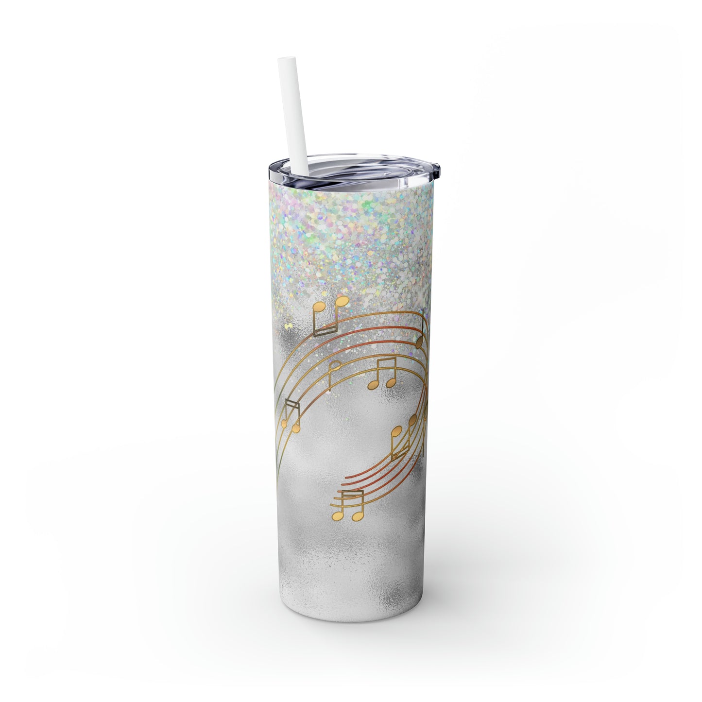 Skinny Tumbler with Straw, 20oz, Music