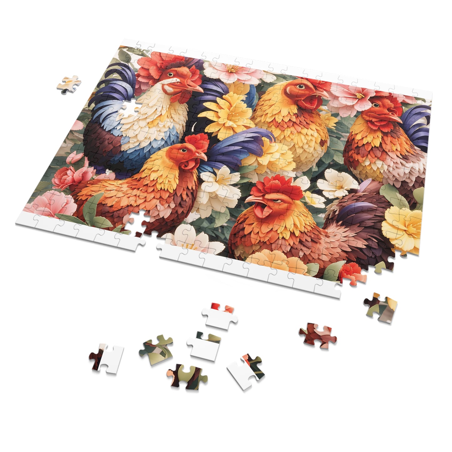 Jigsaw Puzzle, Chickens/Rooster, Personalised/Non-Personalised (30, 110, 252, 500,1000-Piece)