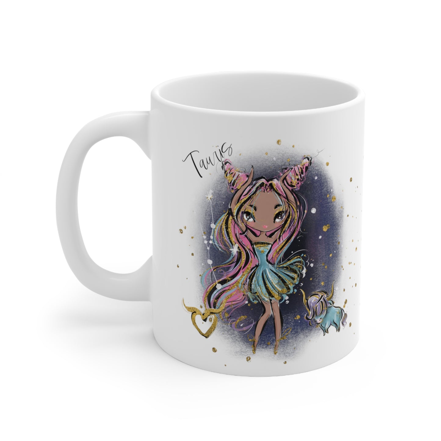 Personalised/Non Personalised Zodiac Sign, Taurus, Ceramic Mug 11oz