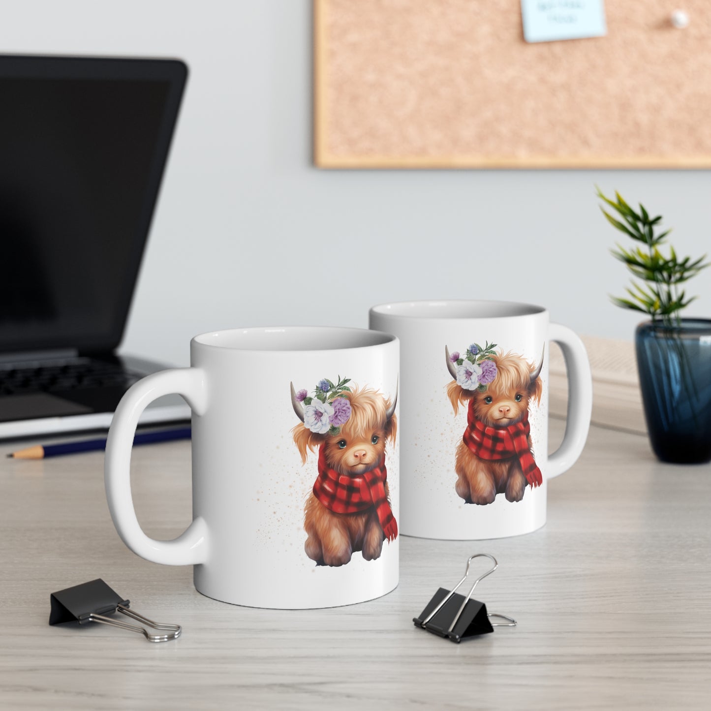 Personalised/Non Personalised Highland Cow, Ceramic Mug 11oz, Highland Cow Mug