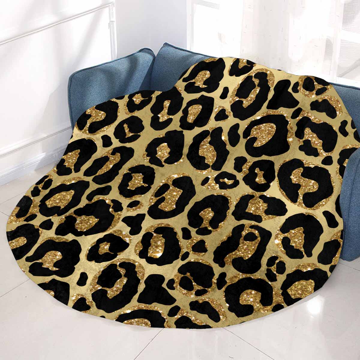 Animal Print 2  Circular Micro Fleece Blanket 60"