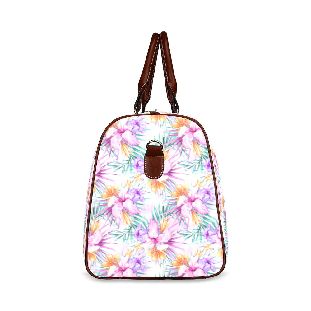 Purple Hibiscus Waterproof Travel Bag/Small (Model 1639)