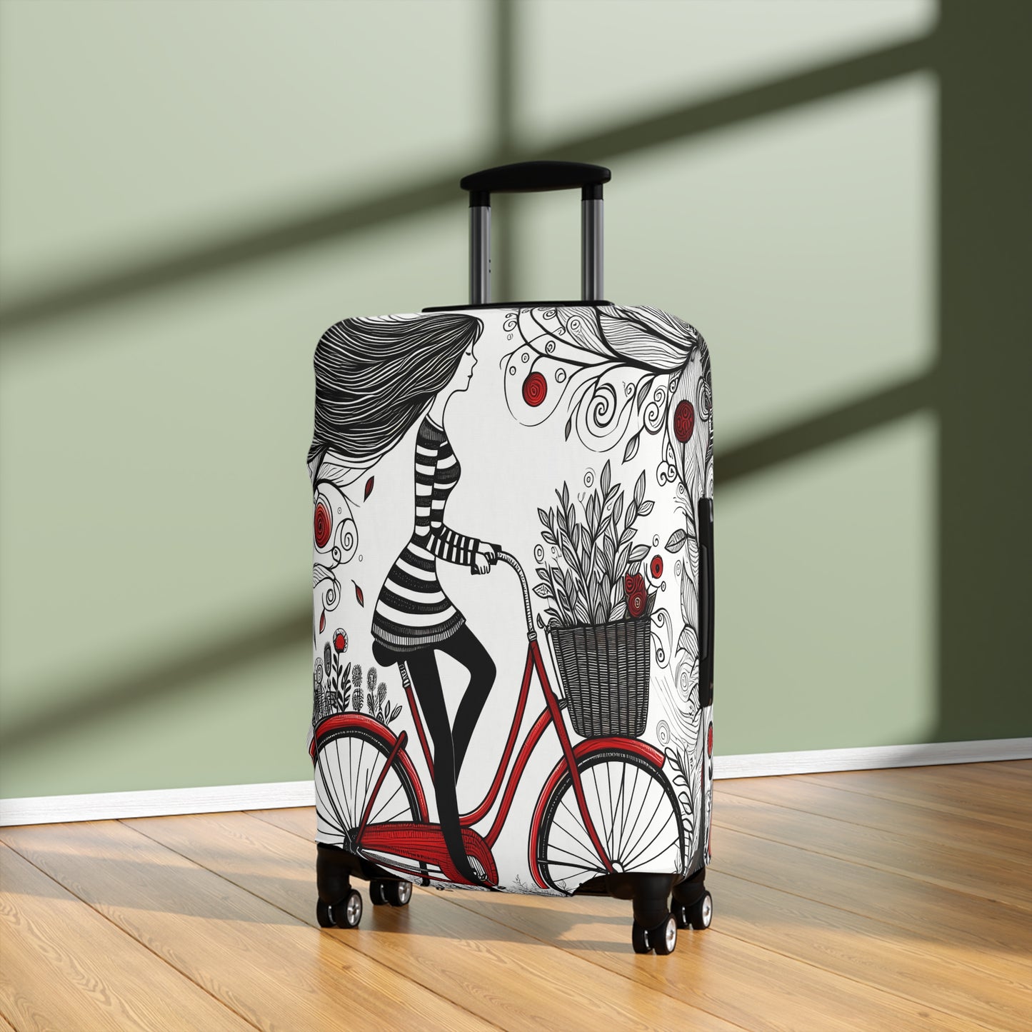 Luggage Cover, Girl on Bike, awd-3022