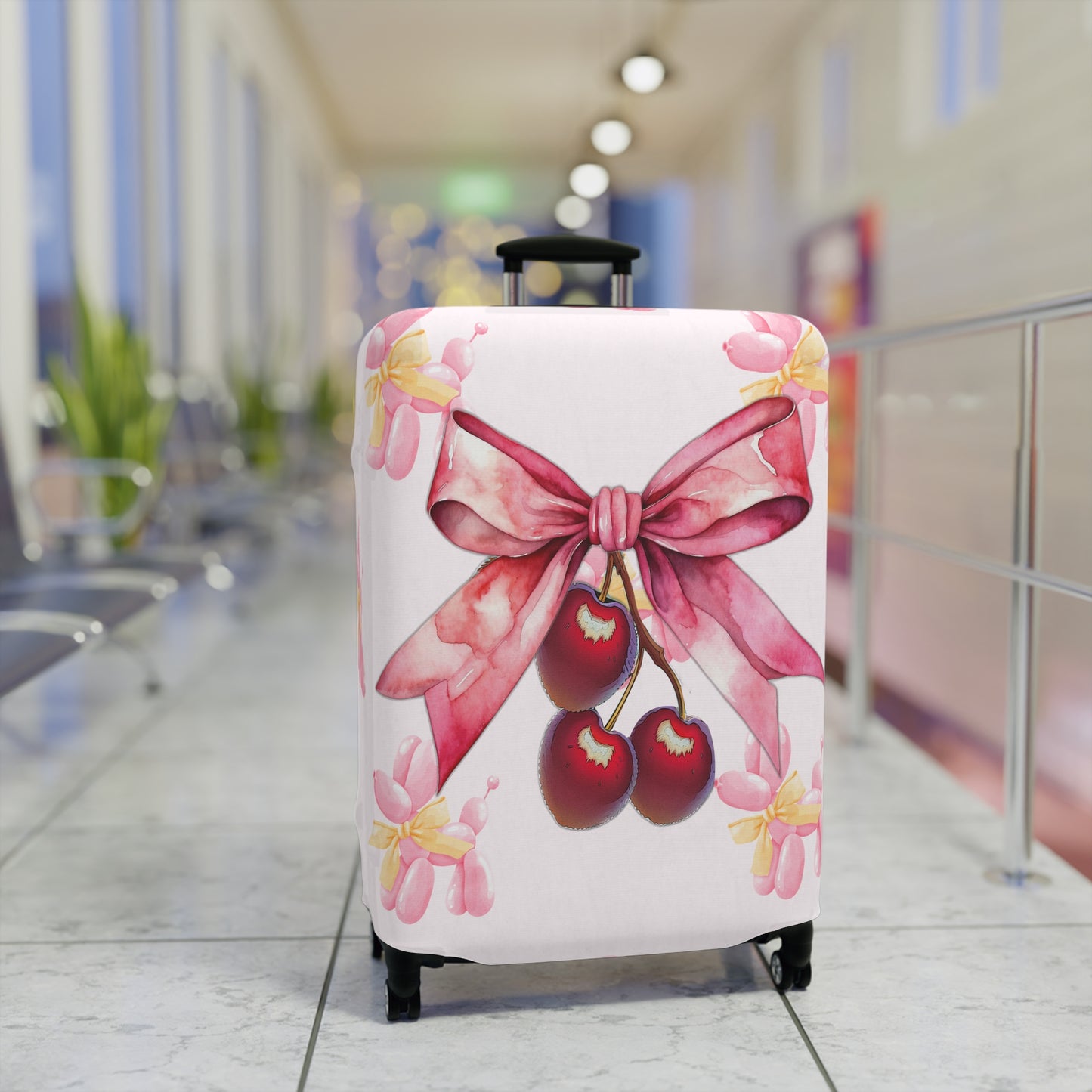 Luggage Cover, Rockabilly, Coquette, Balloon Poodles, Cherries and Ribbon, awd-2521