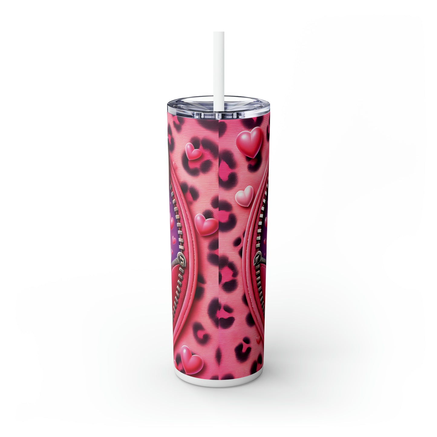 Skinny Tumbler with Straw, 20oz, Fox, Valentines Day, awd-768