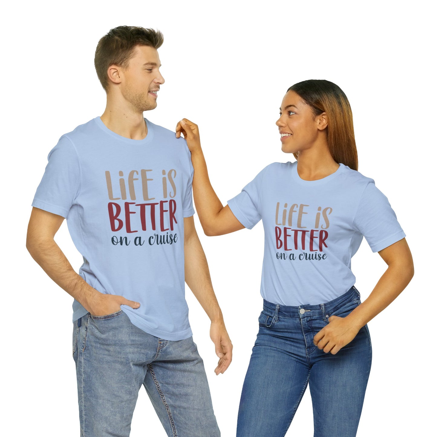 Unisex Adults Jersey Short Sleeve Tee, Cruise Tee, Life is Better on a Cruise, 100% Cotton, Light Fabric 142 g/m²