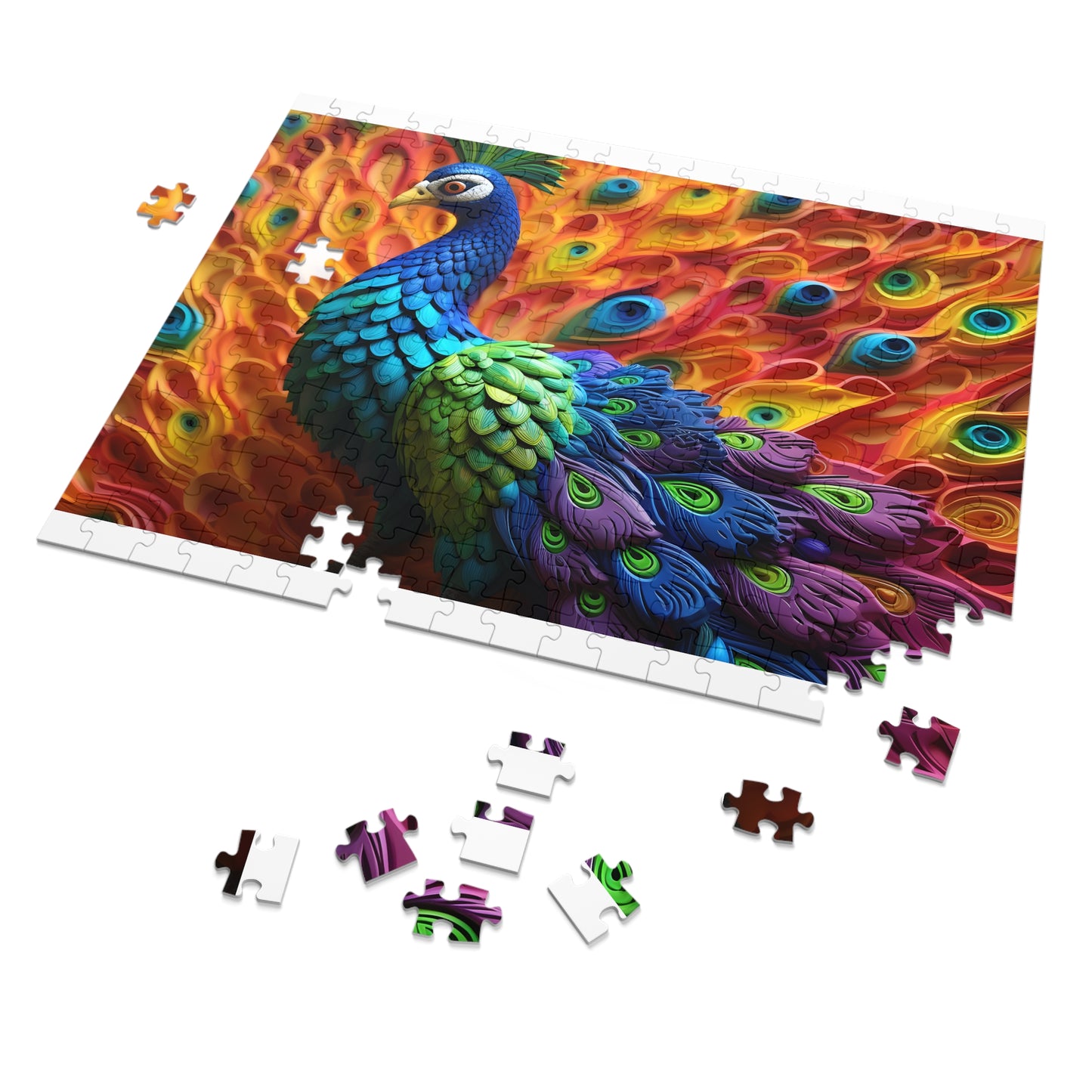 Puzzle, Peacock, Personalised/Non-Personalised (30, 110, 252, 500,1000-Piece) awd-575