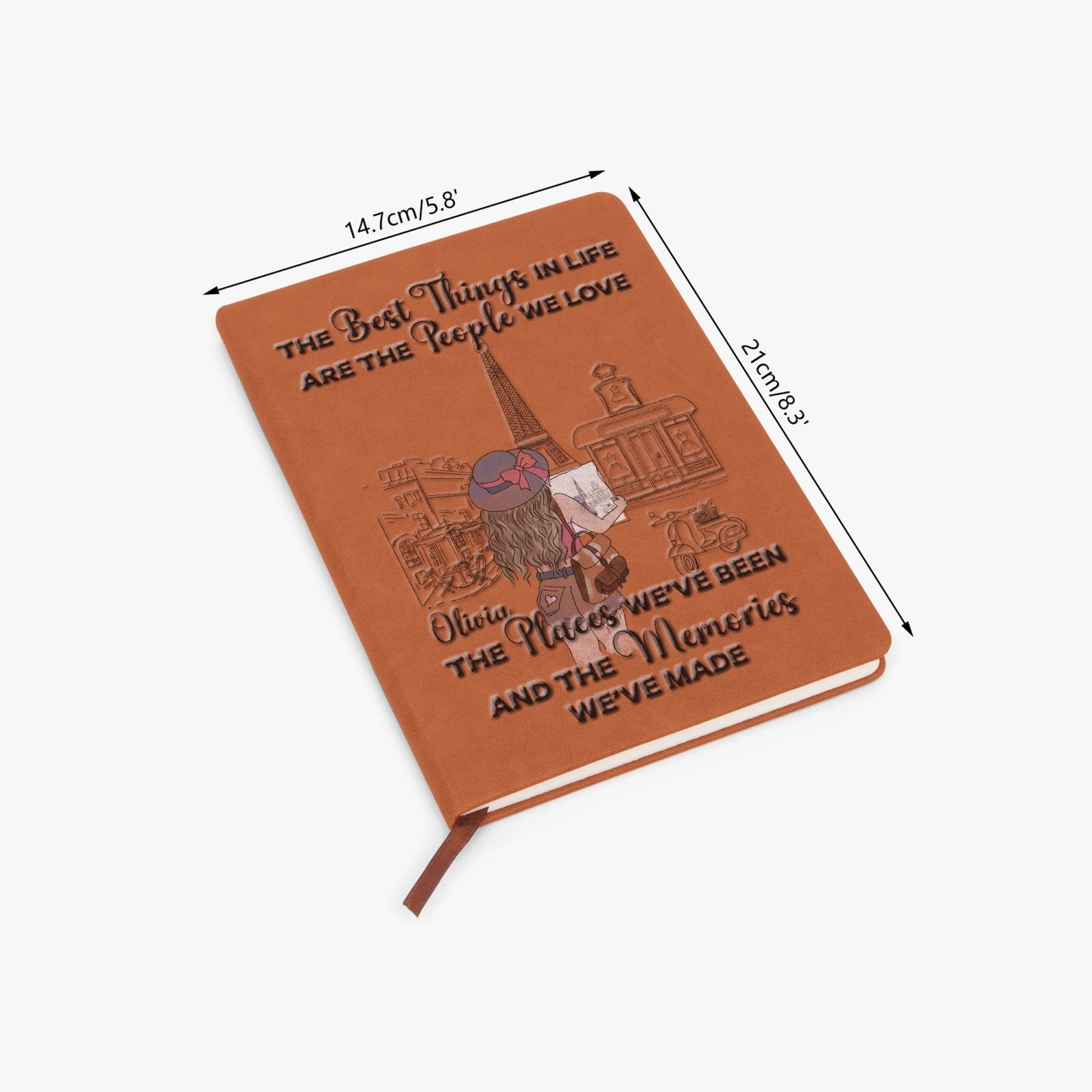 Personalised PU Leather Journal Notebook, Paris, The Best things