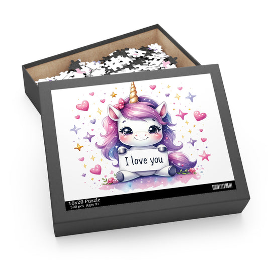 Personalised/Non-Personalised Puzzle, Unicorn (120, 252, 500-Piece)