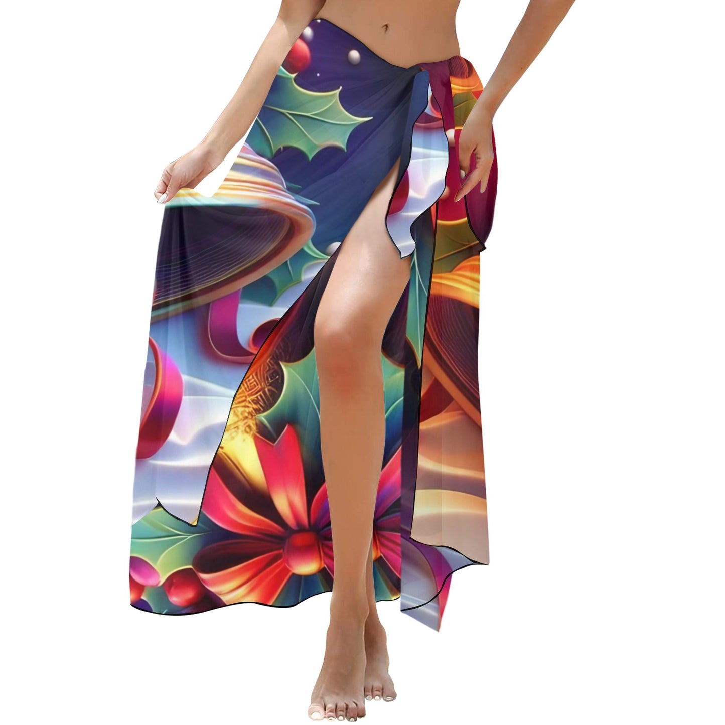 Christmas Bells1 Long Beach Sarong Wrap