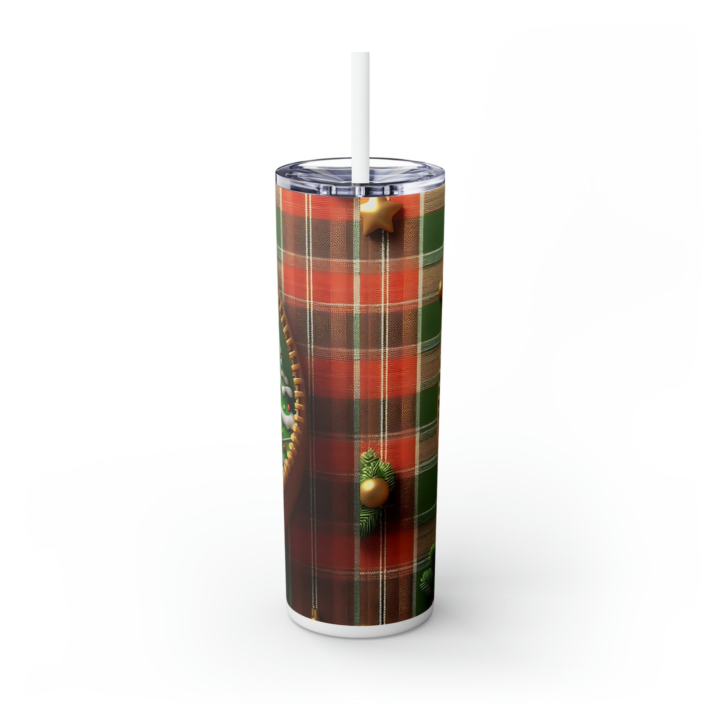 Skinny Tumbler with Straw, 20oz, Gingerbread Man, awd-851