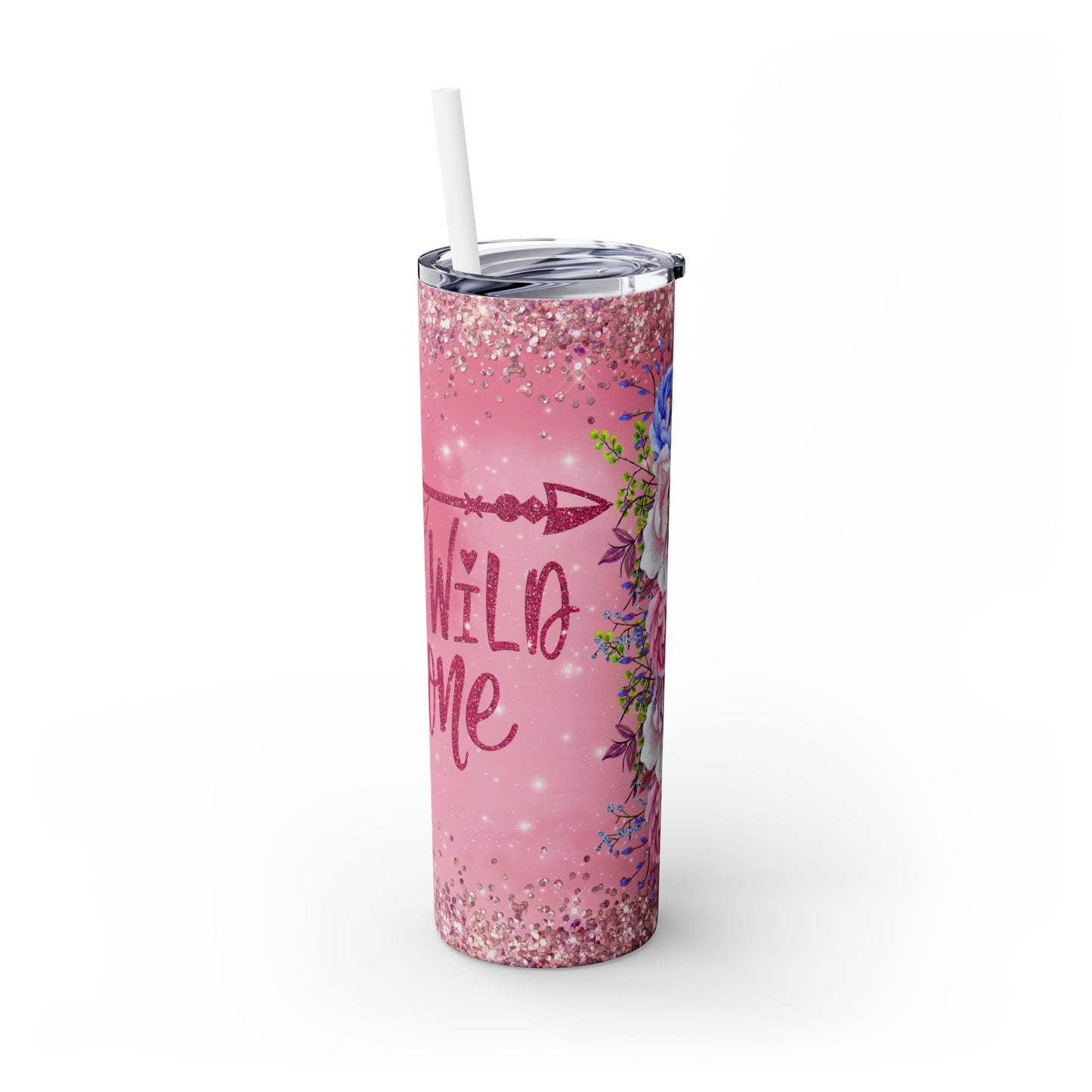 Skinny Tumbler with Straw, 20oz, Wild One