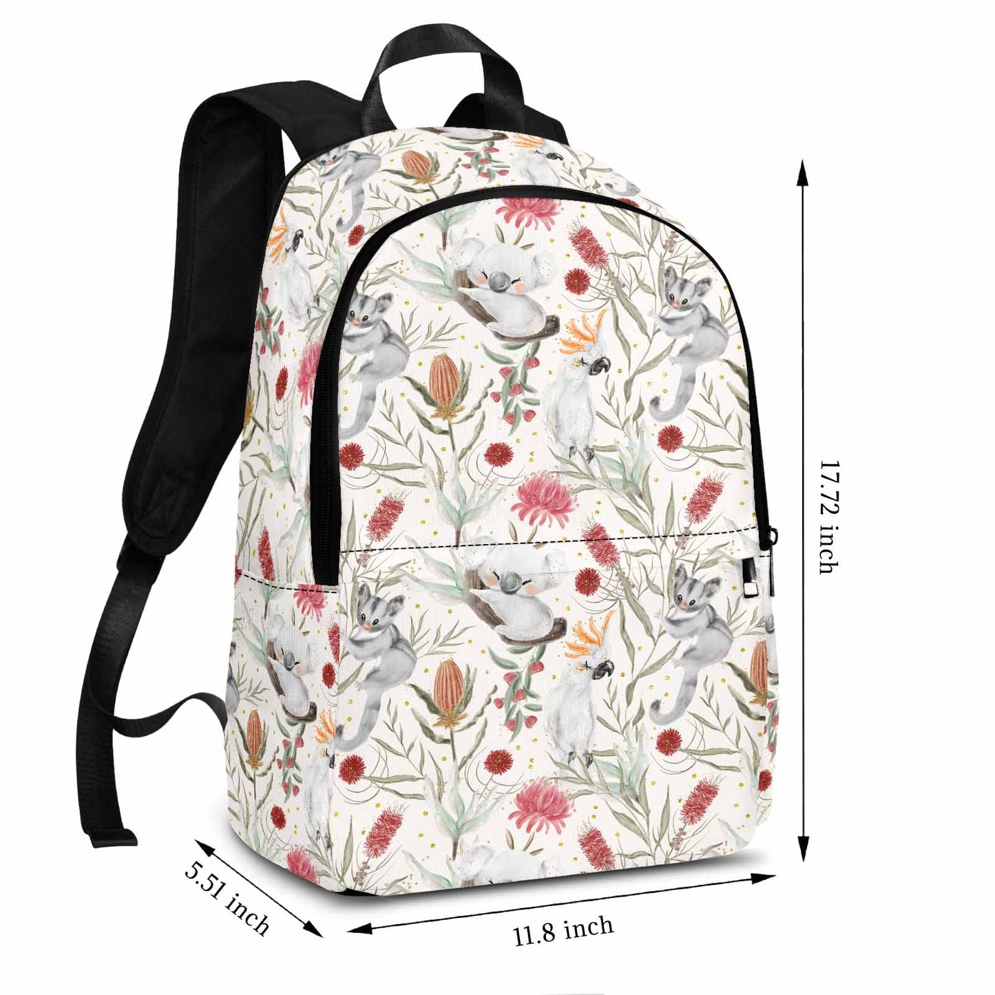 Australian Animals, Koala Cockatoo and Sugar Glider Adult Casual Backpack