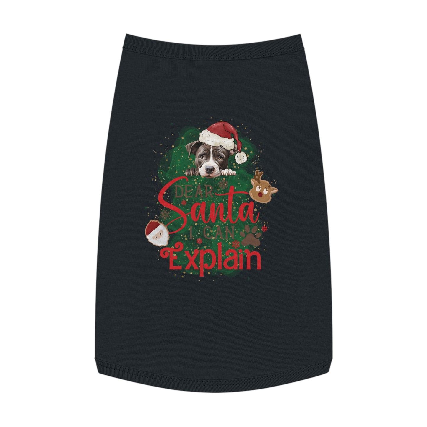 Pet Tank Top, Santa I Can Explain, Christmas Pet Tank Top