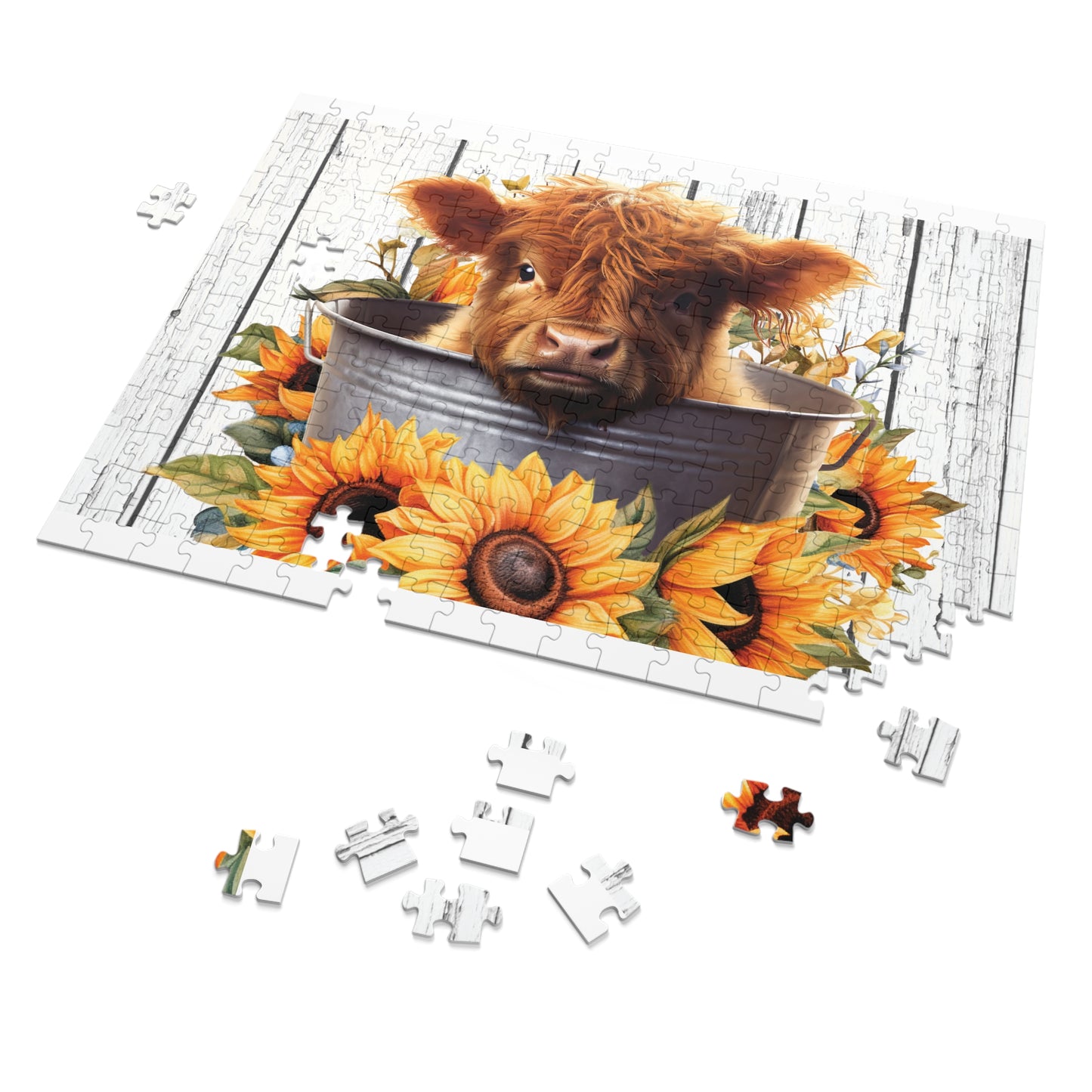 Jigsaw Puzzle, Highland Cow, Personalised/Non-Personalised (30, 110, 252, 500,1000-Piece)