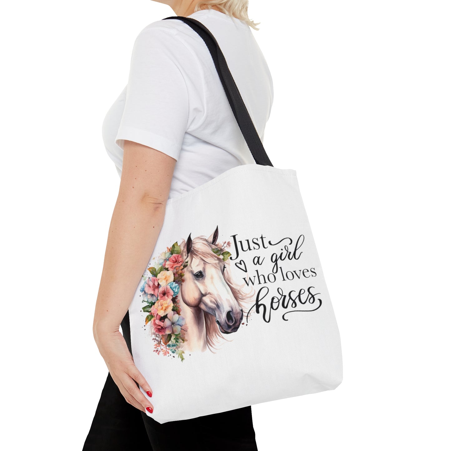 Tote Bag, Just a Girl who loves Horses, Personalised/Non-Personalised Tote bag