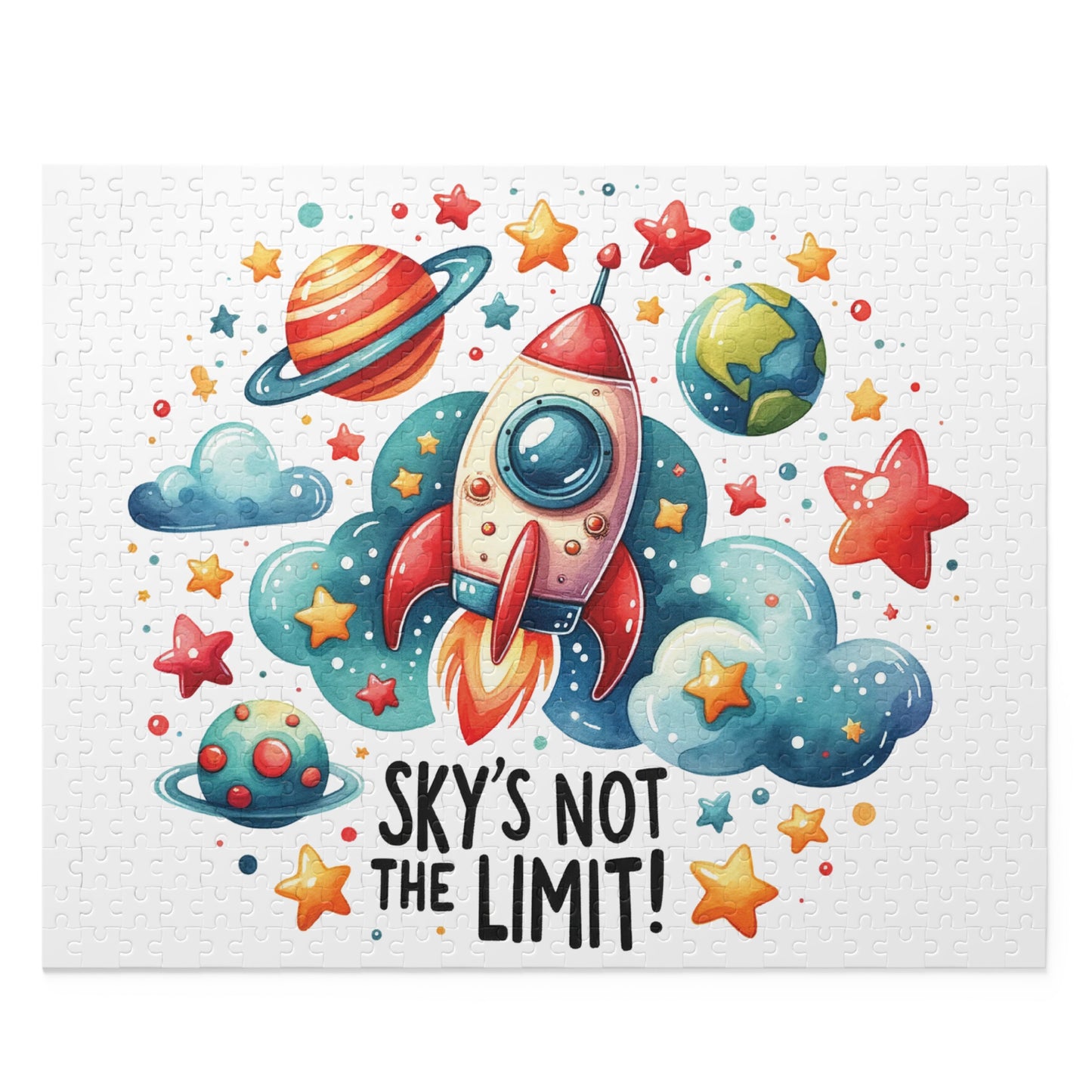 Personalised/Non-Personalised Puzzle, Rocket, Sky's not the Limit (120, 252, 500-Piece)