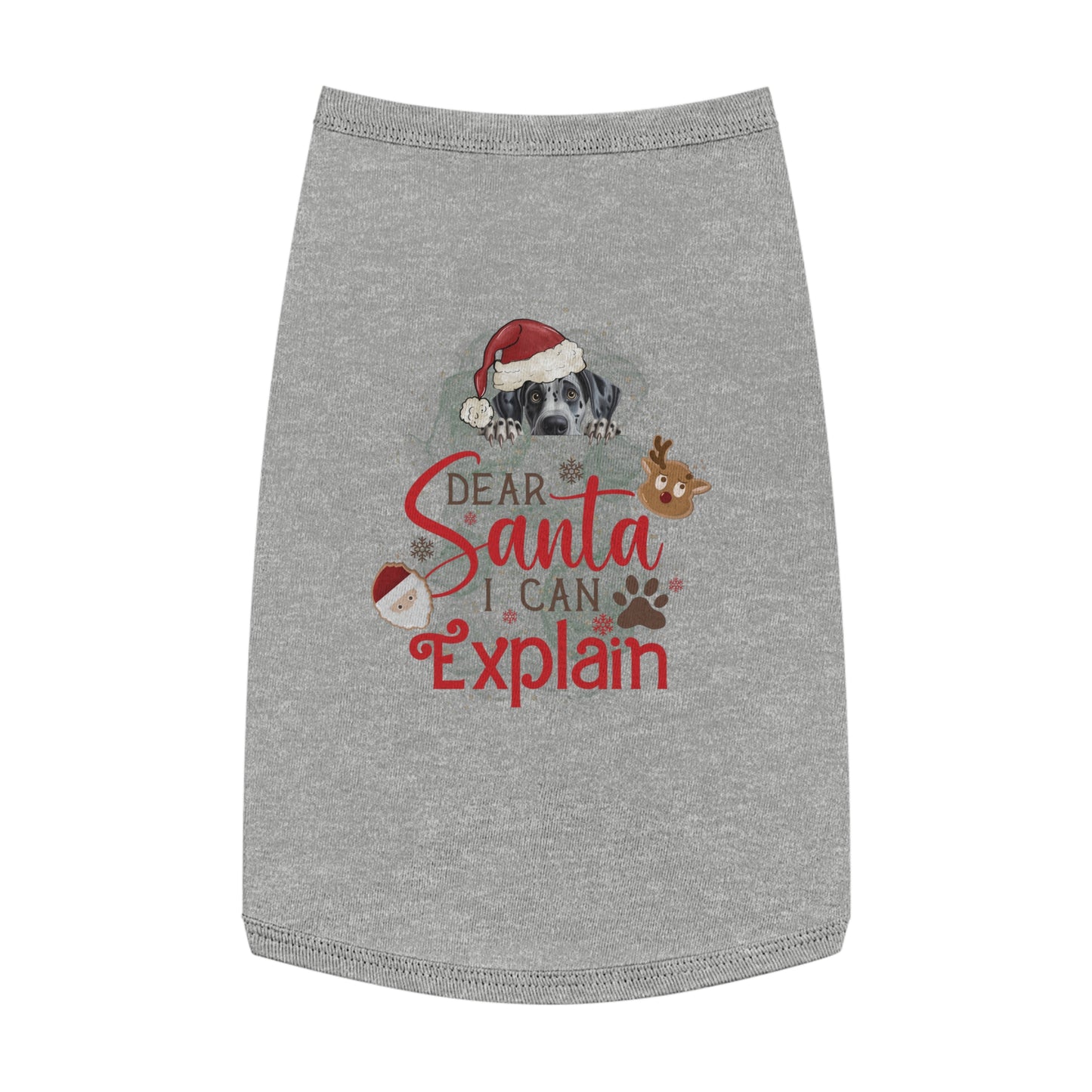 Pet Tank Top, Santa I Can Explain, Christmas Pet Tank Top