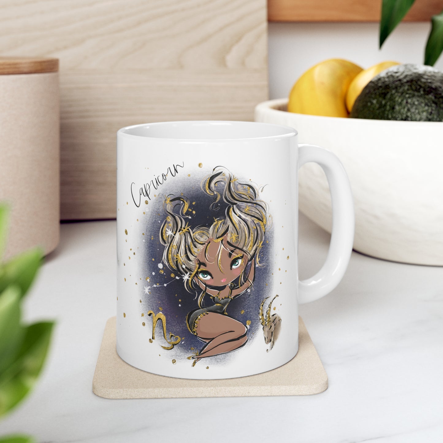 Personalised/Non Personalised Zodiac Sign, Capricorn, Ceramic Mug 11oz