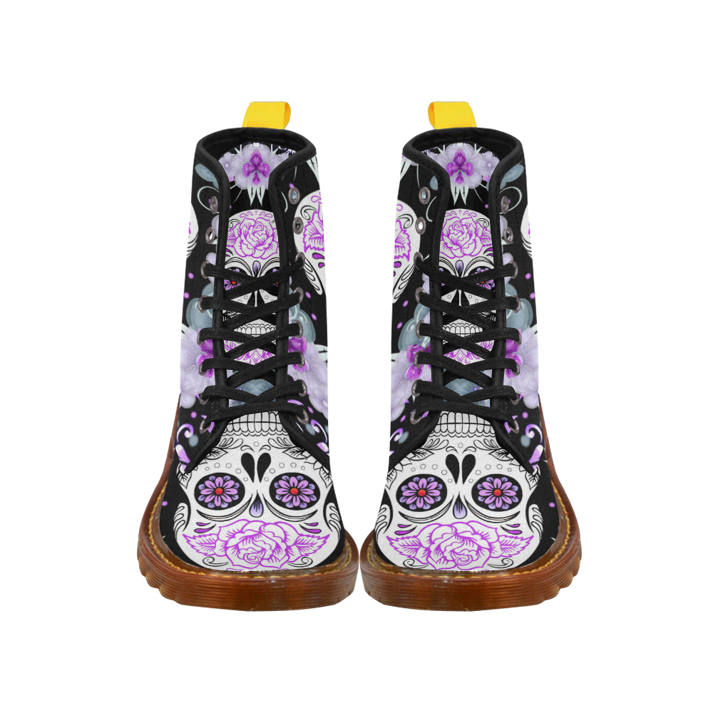 flower skull Martin Boots For Women Model 1203H