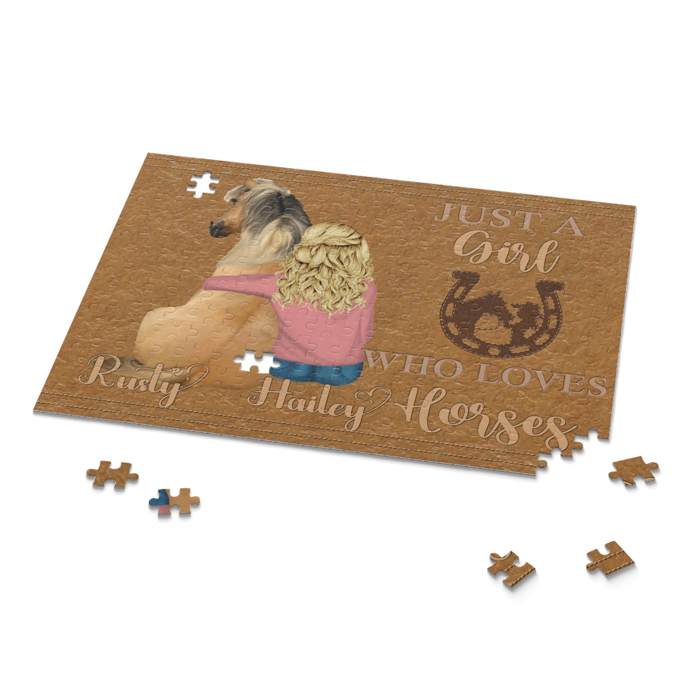 Personalised/Non-Personalised Puzzle, Just a Girl Who Loves Horses (120, 252, 500-Piece)