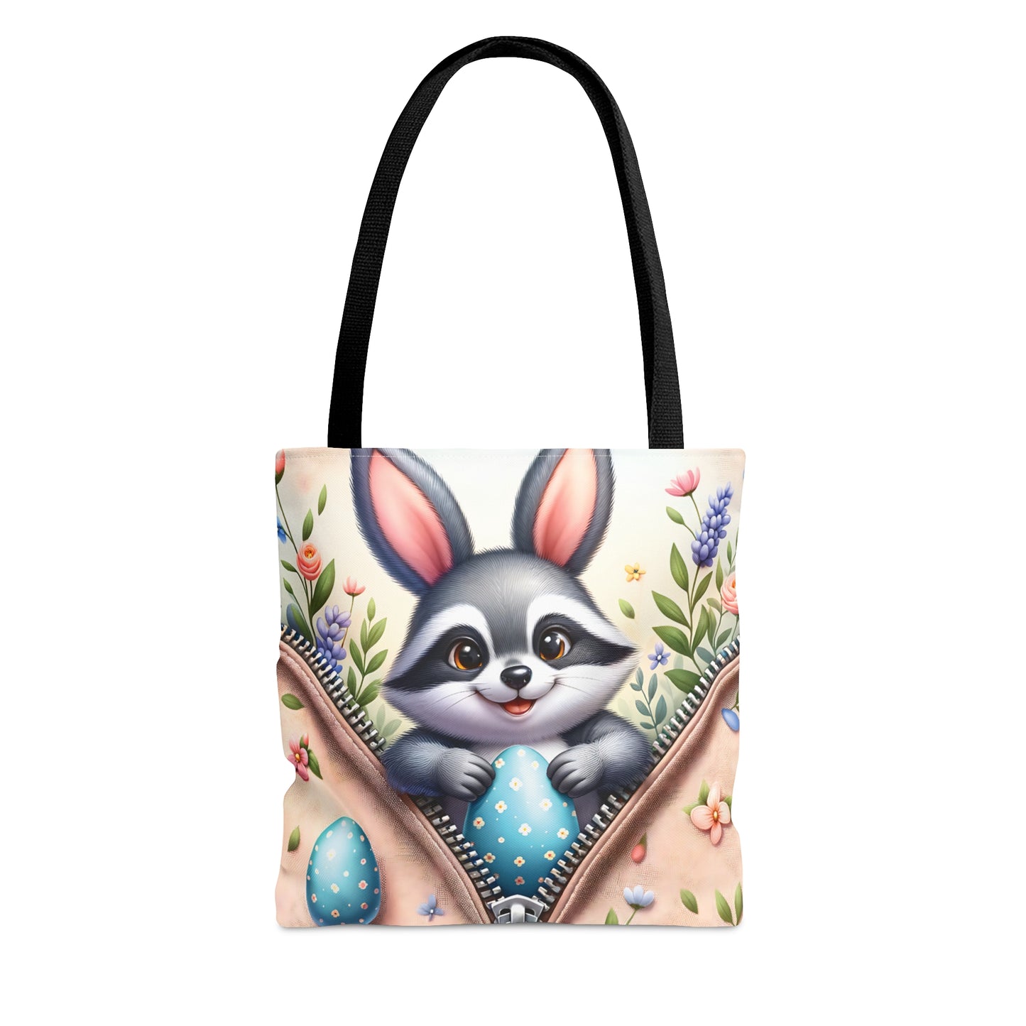 Tote Bag, Easter, Cute Raccoon with Bunny Ears, Personalised/Non-Personalised Tote bag