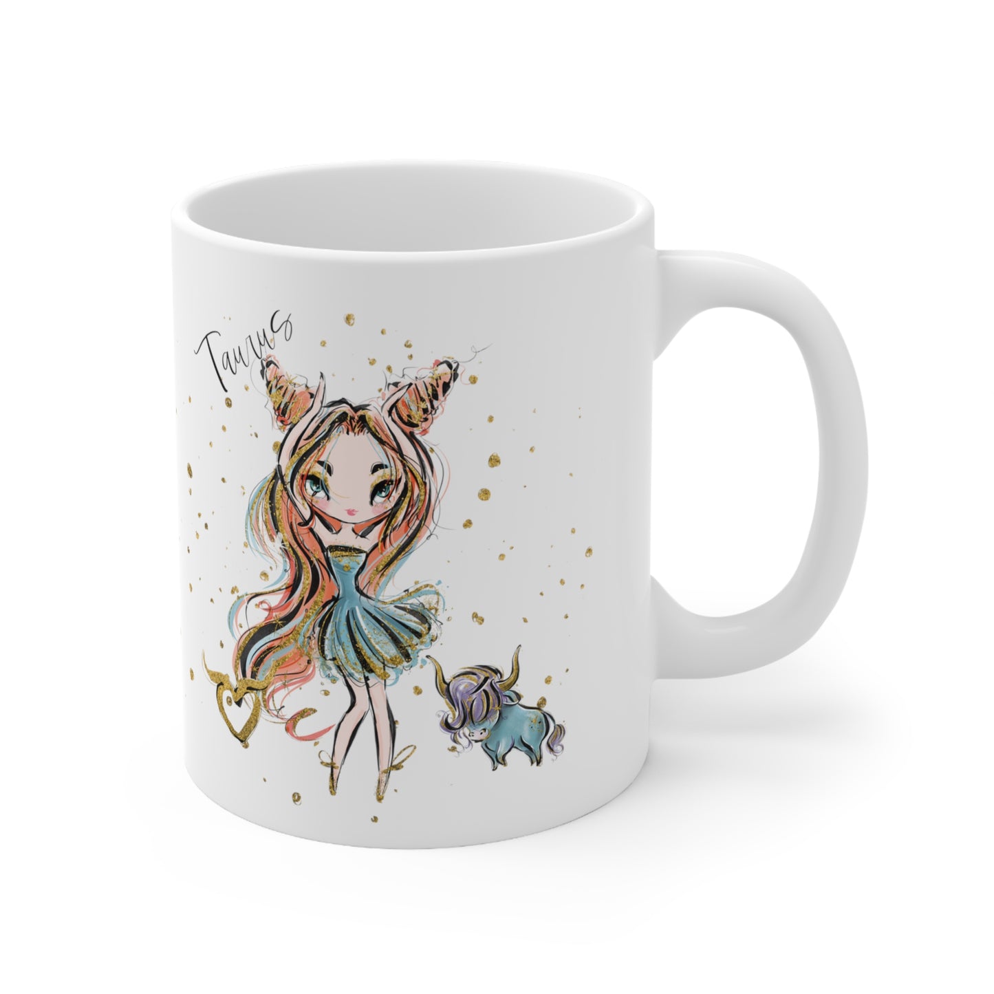 Personalised/Non Personalised Zodiac Sign, Taurus, Ceramic Mug 11oz