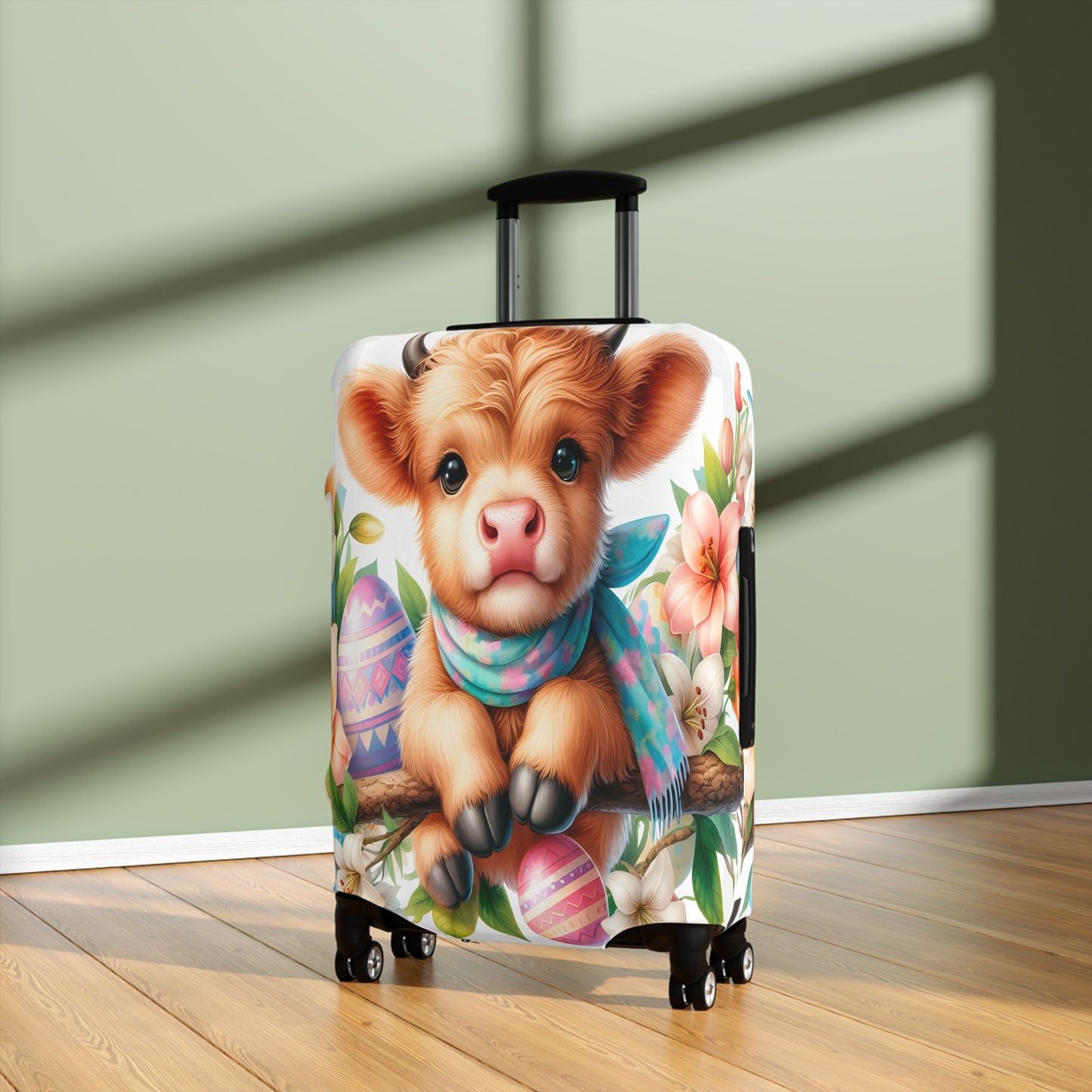 Luggage Cover, Easter, Highland Cow, awd-1604