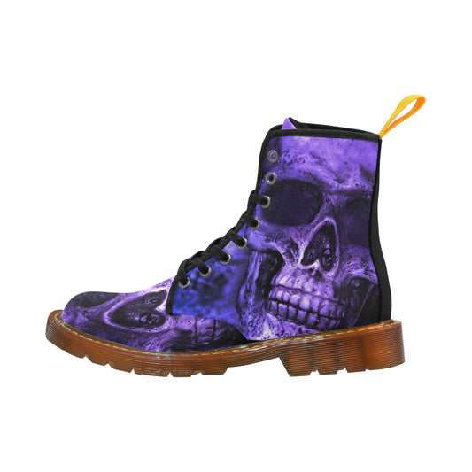 purple skull Martin Boots For Women Model 1203H