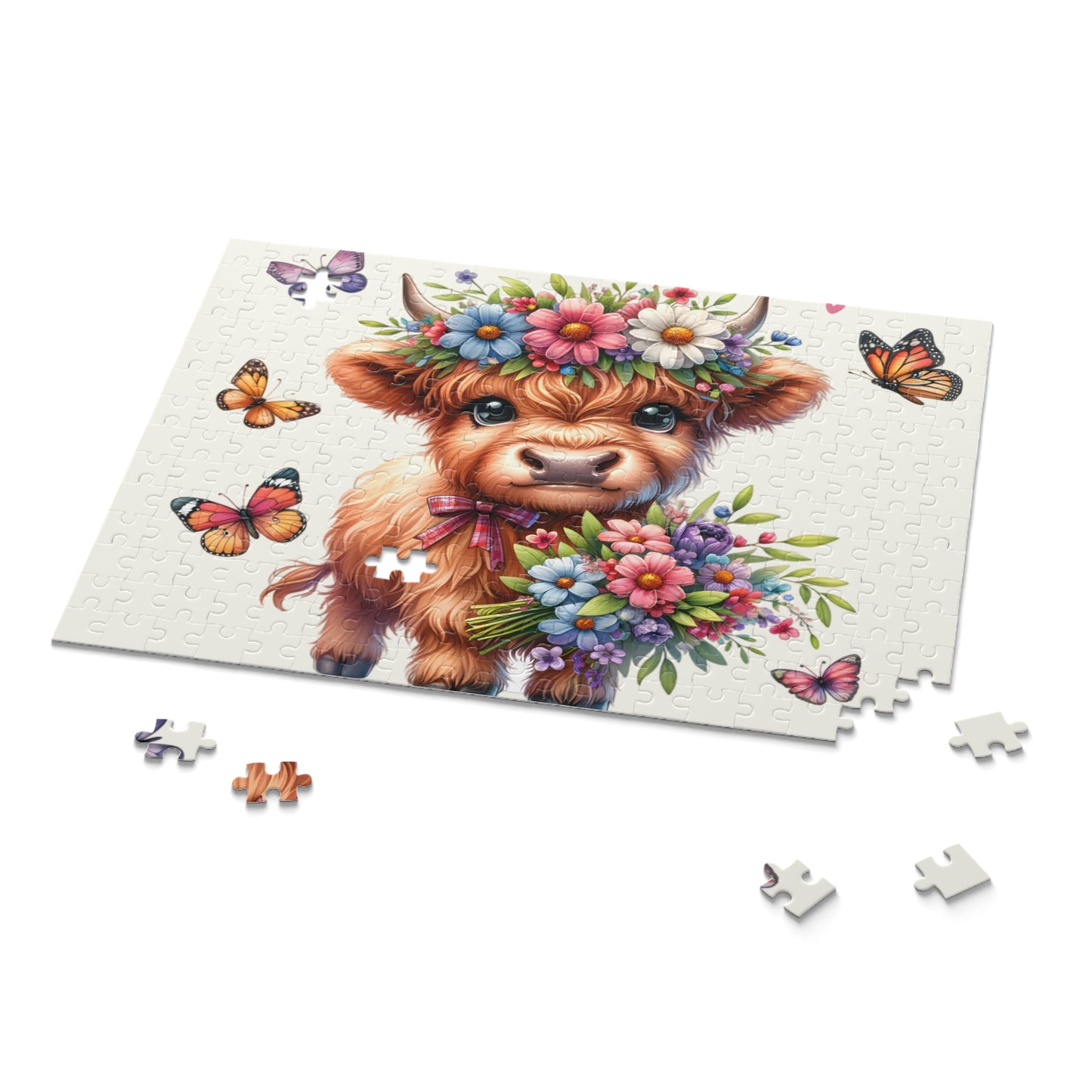 Personalised/Non-Personalised Puzzle, Highland Cow (120, 252, 500-Piece)