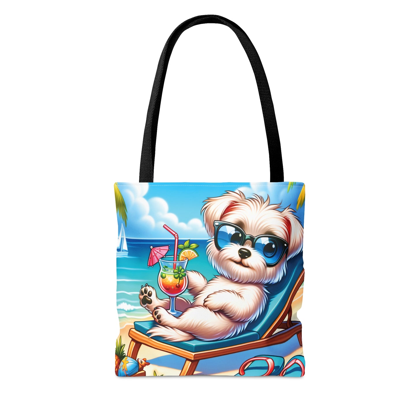 Tote Bag, Dog on Beach, Maltese, Tote bag, awd-1222