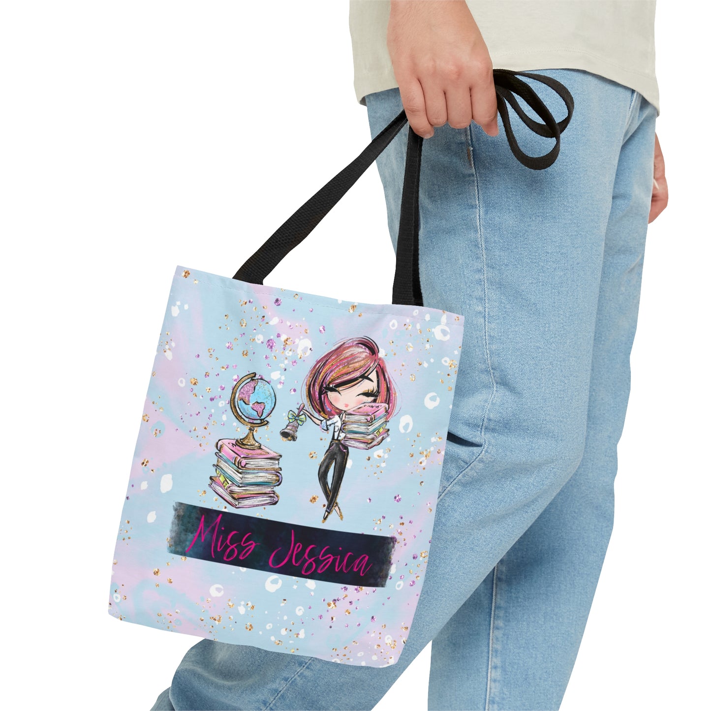 Teacher Books and Bell Tote Bag