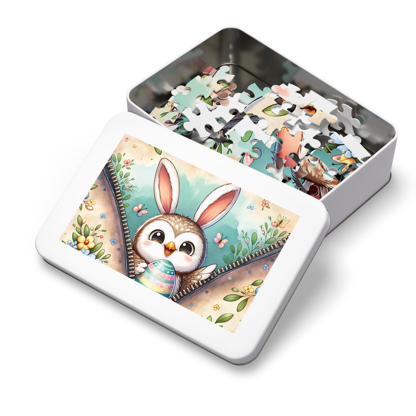 Jigsaw Puzzle, Easter, Owl with Bunny Ears, Personalised/Non-Personalised (30, 110, 252, 500,1000-Piece)