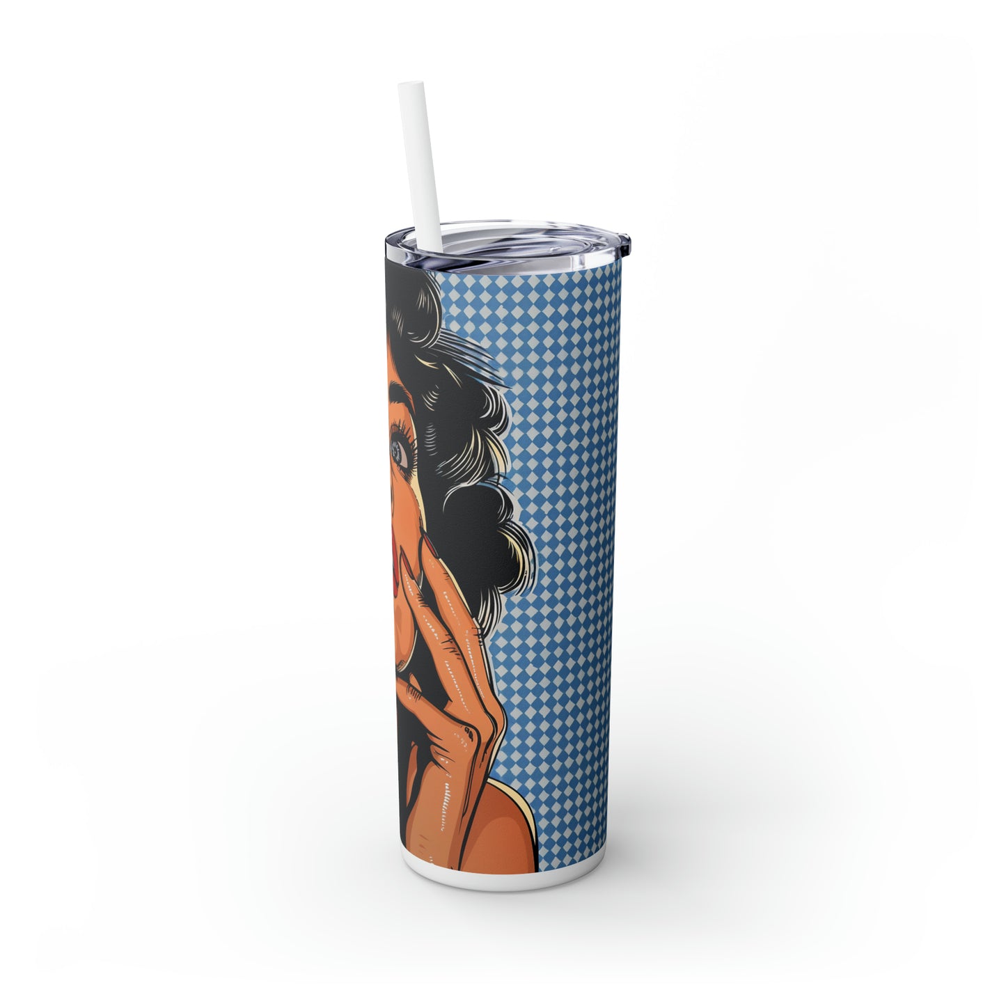 Skinny Tumbler with Straw, 20oz, Pop Art