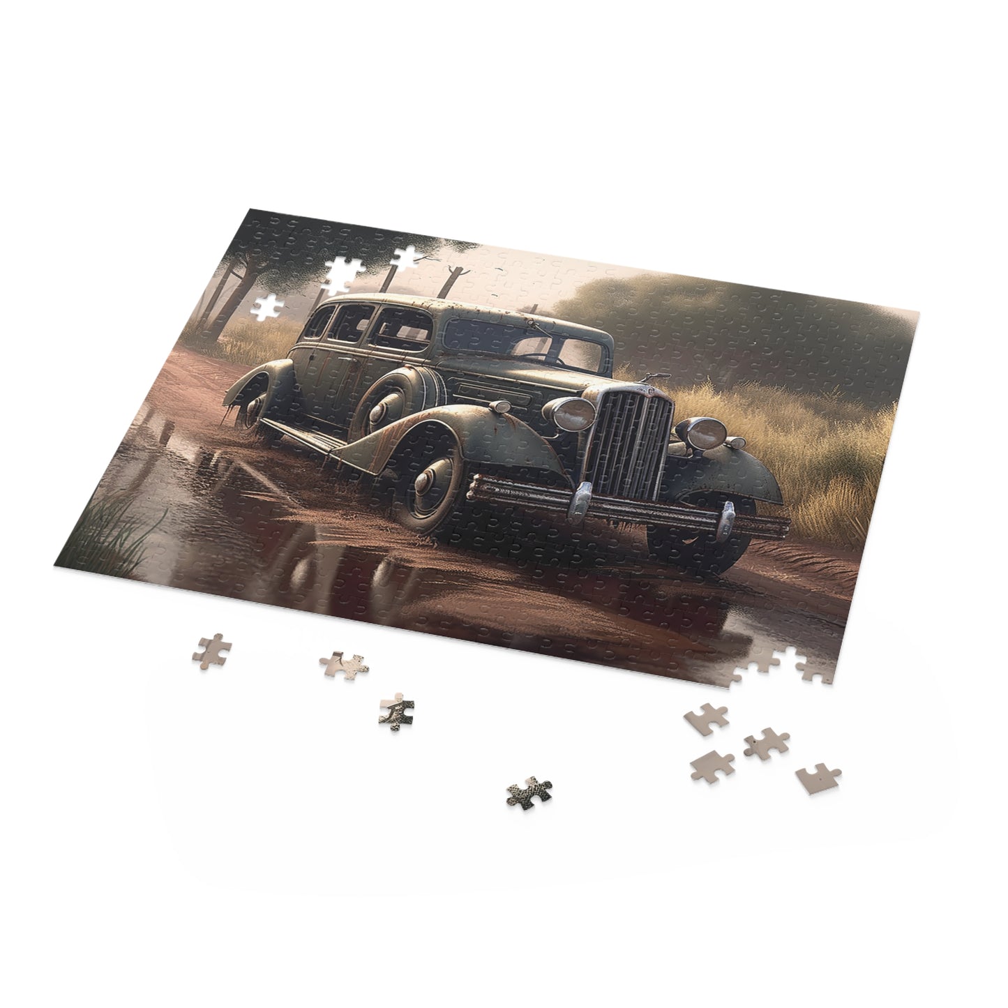 Personalised/Non-Personalised Puzzle, Vintage Car (120, 252, 500-Piece)